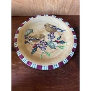 Lenox Winter Greetings Everyday 8.5" Salad Plate ~ Goldfinch ~ New